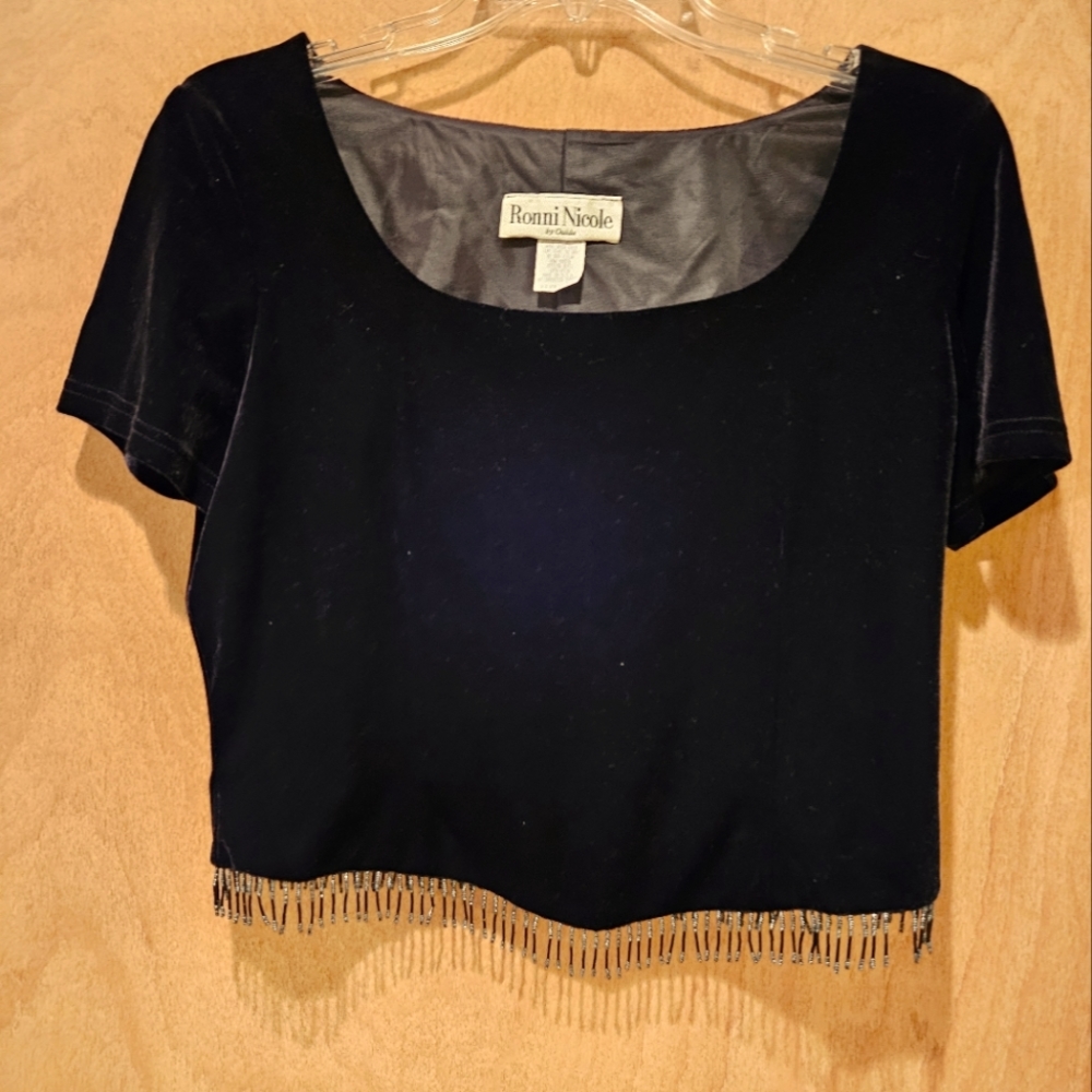 Ronni Nicole Velvet Top, Sz 10